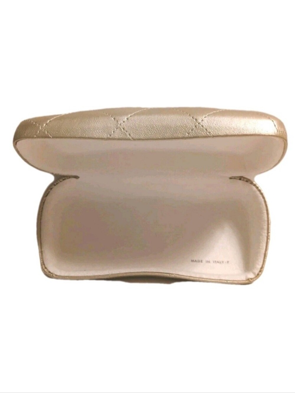 CHANEL Rare Metallic Champagne Sunglasses Case, Lenscloth, & Gift Box - Picture 3 of 8